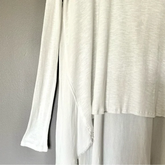 Free People We The Free White High Low Henley Tunic In White Size S EUC - Picture 7 of 9